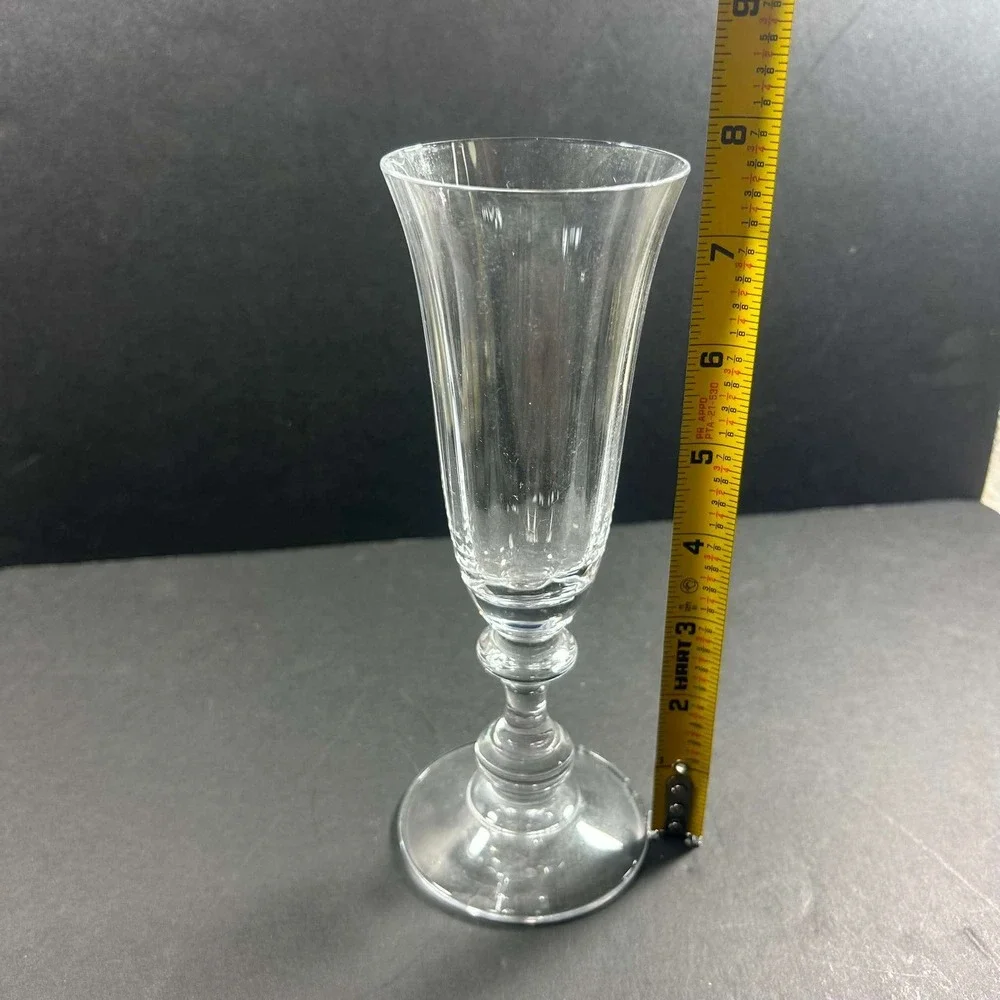 Champagne Flute Clear Paneled Optic Knop Stem Barware